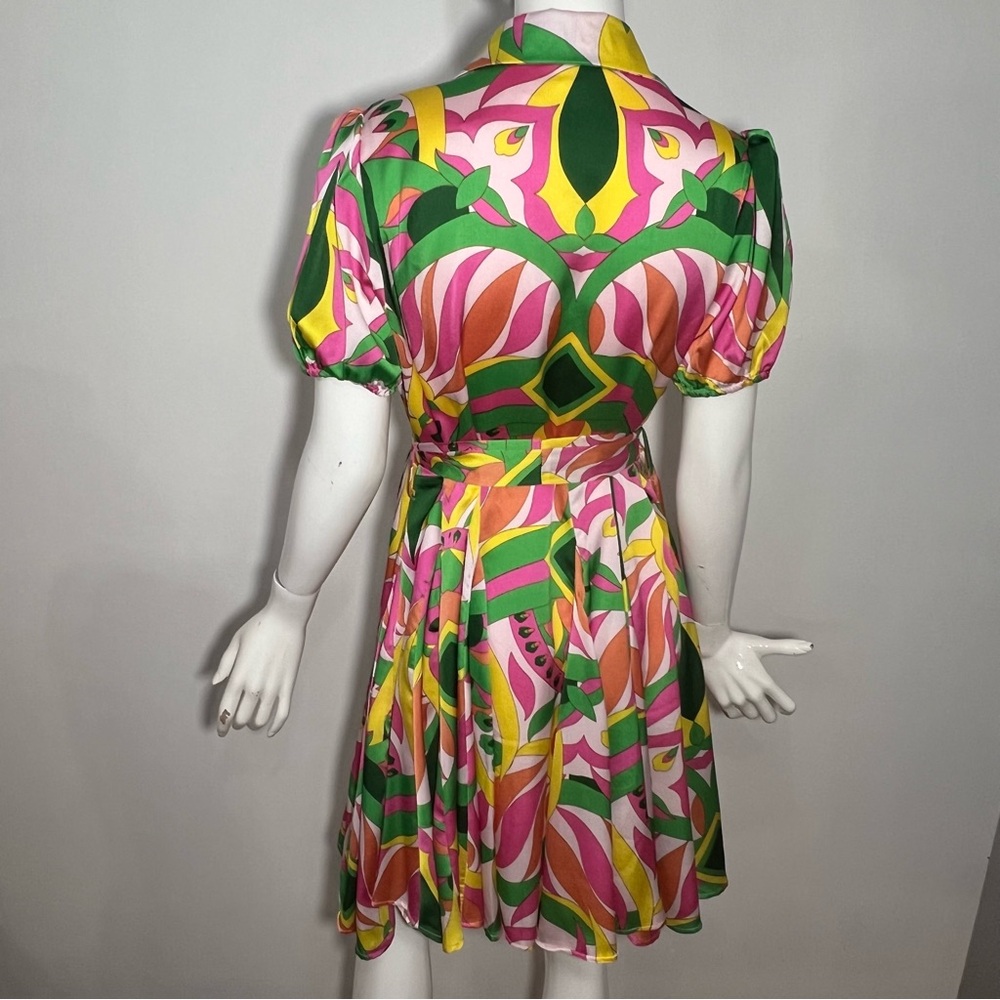 NWT Big Hit Boutique Go Go Abstract Vibrant‎ Color Dress -- L - Picture 6 of 12